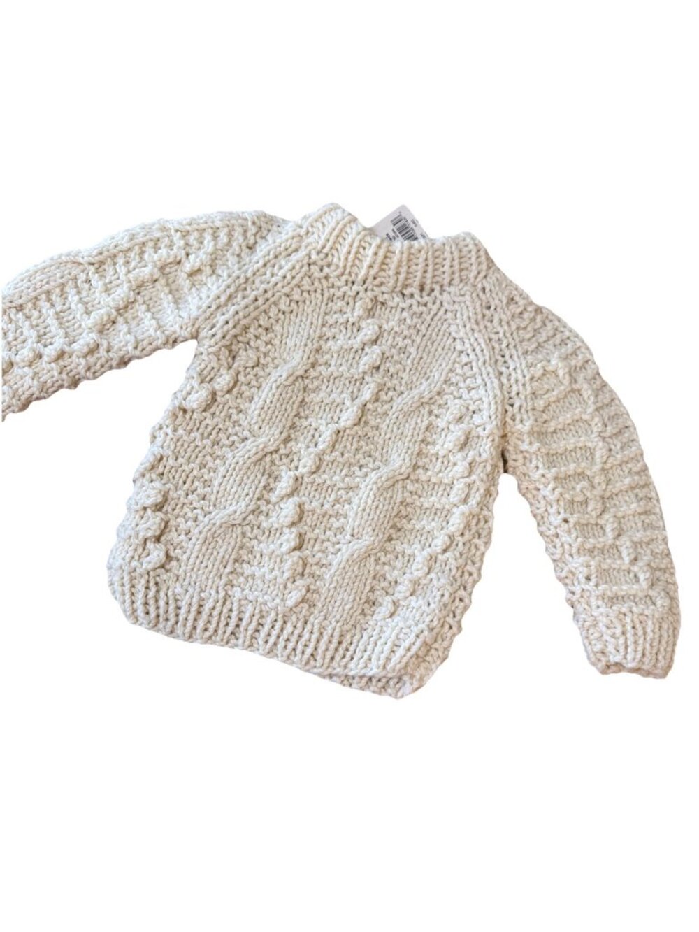 Unisex 18 Months Classic Cable Knit Pullover Sweater  Wool Made In Portugal NWT